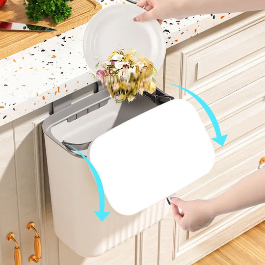 Home Use Кошче за Боклук за Шкаф Пластмасов Бял 9 л