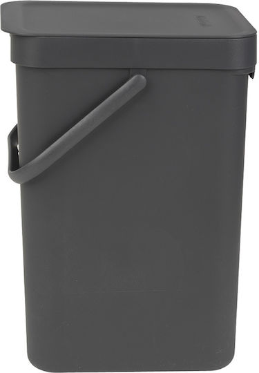 Brabantia Кошче Отпадъци Пластмасов Сив 12лт 1бр Brabantia Кошче Отпадъци Пластмасов Сив 12лт 1бр