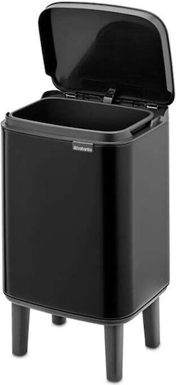 Brabantia Κάδος Bo Small Hi Απορριμμάτων Πλαστικός με Αιωρούμενο Καπάκι Μαύρος 4lt