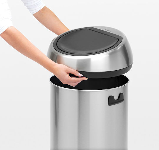Brabantia Κάδος Απορριμμάτων Μεταλλικός Push Ασημί 60lt