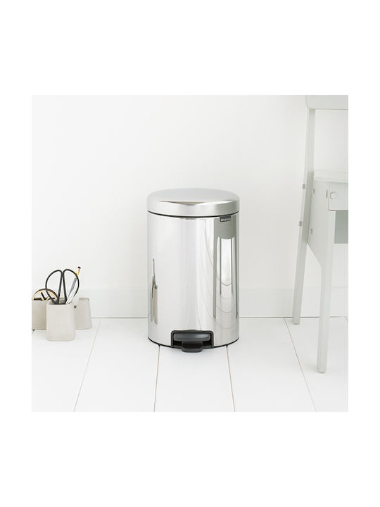 Brabantia Brabantia NewIcon Pedal Waste Bin made of Inox Steel with Pedal Silver 12L