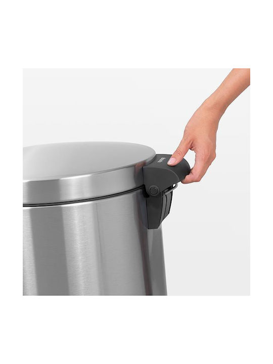 Brabantia Silent Twin Waste Bin Metallic with Pedal Silver 20cm