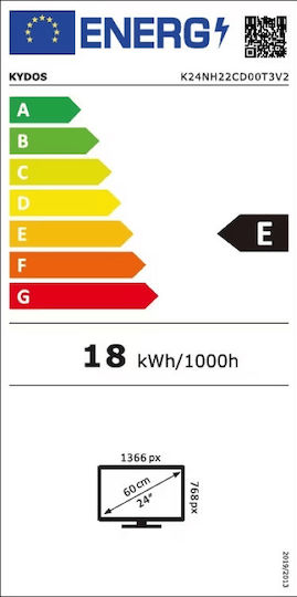 Kydos Τηλεόραση 24" HD Ready LED K24NH22CD00T3V2 (2023)
