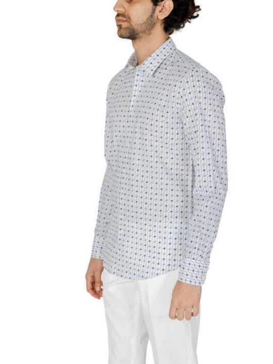 Antony Morato Men's Shirt Long Sleeve Cotton Blue