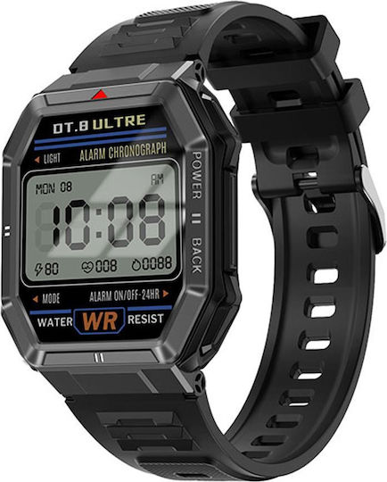 NO.1 Dt108 Smartwatch με Παλμογράφο (Μαύρο)