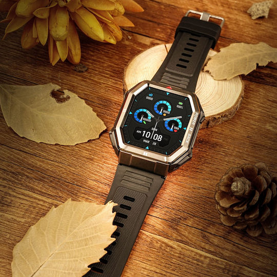 NO.1 Dt108 Smartwatch με Παλμογράφο (Μαύρο)