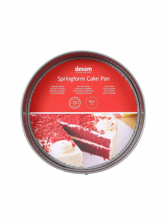 Dexam Formă de Patiserie pentru Chec Rotund din Aluminiu cu Bază Detașabilă 28x28buc 1buc