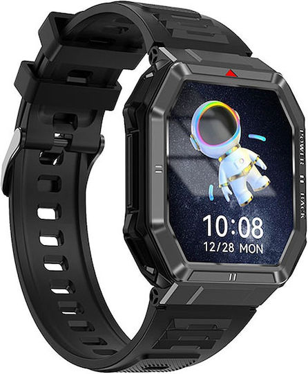 NO.1 Dt108 Smartwatch με Παλμογράφο (Μαύρο)