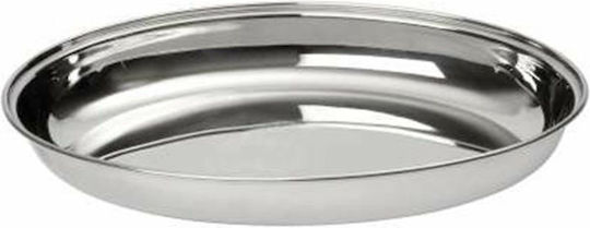 Veltihome Allset Capri Πιατέλα Σερβιρίσματος Οβάλ Ανοξείδωτη Ασημί 35εκ.