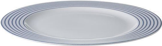 Laura Ashley Platter Candy Stripe 30cm Serving Platter made of Porcelain Blue with Diameter 30cm