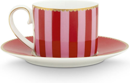 PiP Studio Love Birds Tasse Espresso aus Porzellan Rot 125ml