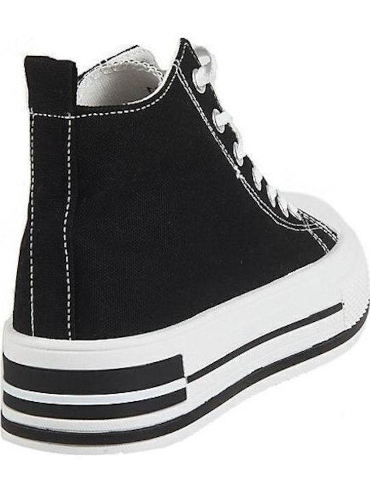 Γυναικεία Flatforms Μποτάκια Μαύρο