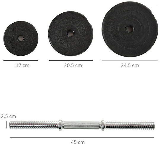 HomCom Set de gantere 2x 20kg