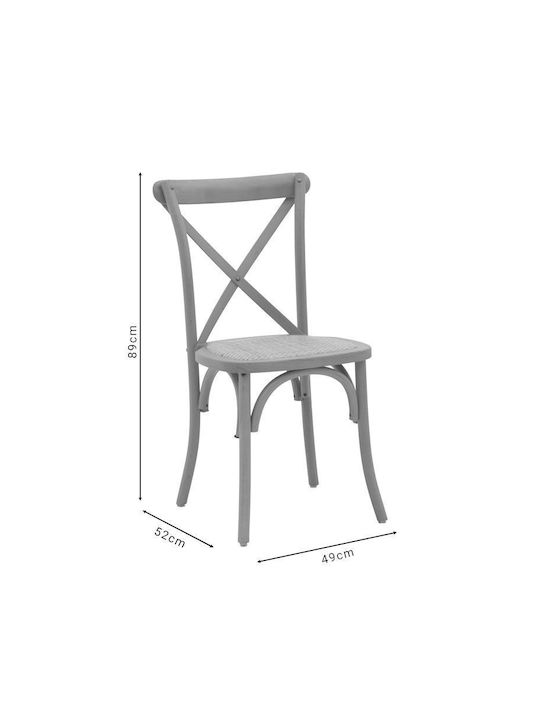 Dylon Καρέκλα Καφενείου Ξύλινη White Wash 48x52x89εκ.