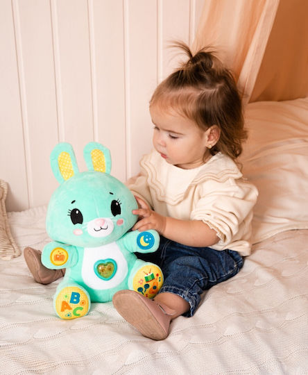Kids Hits Ζωάκι Play with me Εκπαιδευτικό Λαγουδάκι (Μιλάω Ελληνικά) από Ύφασμα με Μουσική για 12+ Μηνών