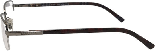 Burberry Metal Eyeglass Frame Silver BE1109 1006