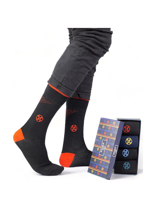 Closet22 Herren Gemusterte Socken Mehrfarbig 4Pack