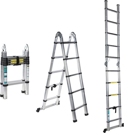 Detoolz Teleskopleitern Aluminium 10 Stufen Maximale Höhe 3.2m