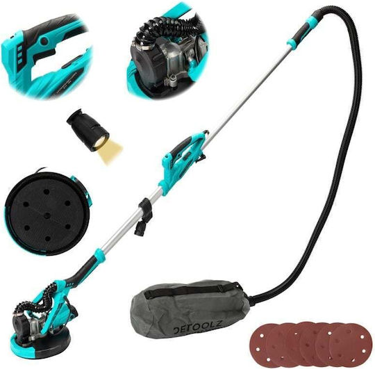 Detoolz Τηλεσκοπικό Τριβείο Γυψοσανίδας 750W με Δυνατότητα Αναρρόφησης Σκόνης