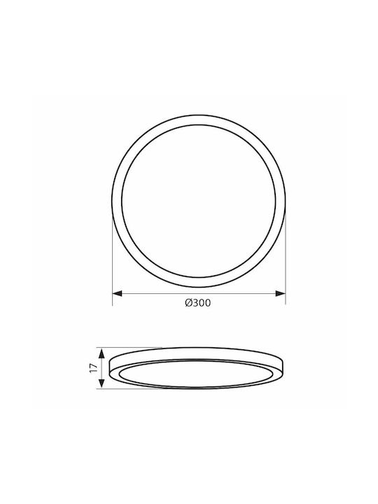 Vivalux Nebula Deckenleuchte Badezimmer 30cm Silber mit Integrierter LED