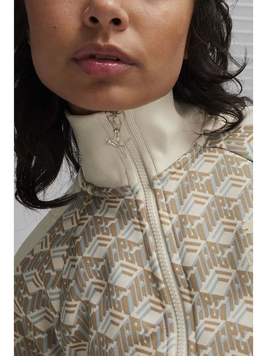 T7 Women's Short Sports Jacket for Winter Beige