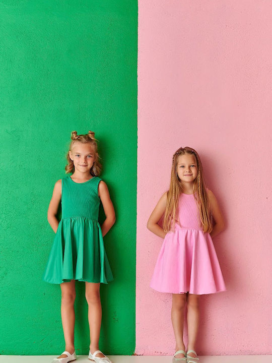 Kinderkleid Ärmellos Green