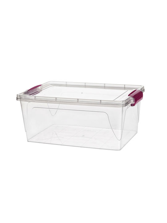 Viosarp Plastic Storage Box with Lid Transparent 49x32x30cm