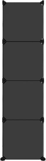 vidaXL Пластмасова Кутия За Съхранение С Капак Черна 94.5x31.5x124см 12 Бройки