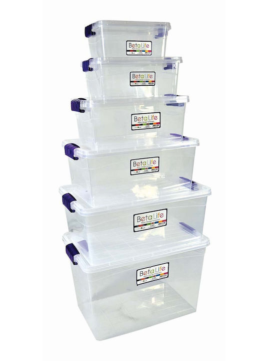 Sidirela Beta Plastic Storage Box with Lid Transparent 45x30x30cm