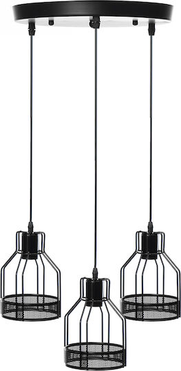 Powertech Pendant Light Black with Socket E27 14x19.5cm