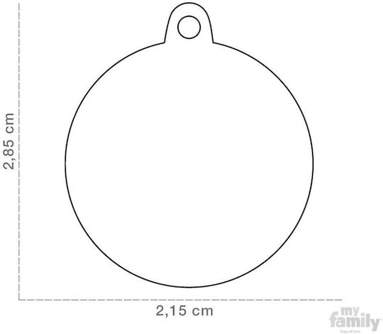 My Family Basic Aluminium Ταυτότητα Σκύλου Κόκκινη Μεταλλική Large (Προσωποποιημένη)