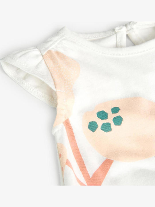 Boboli Бебешко Боди Къс ръкав Off-white