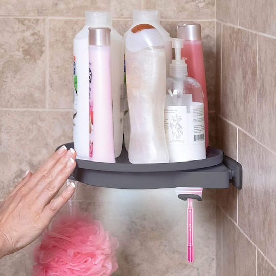 Corner Wall Mounted Bathroom Shelf Plastic Blue