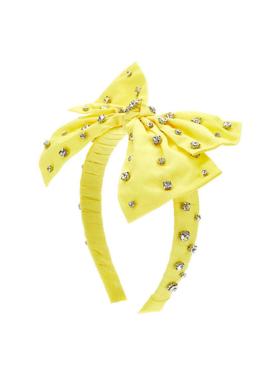 Monnalisa Yellow Kids Headband with Bow