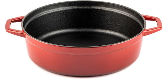 Hosse Solagio Flacher Topf aus Gusseisen 28cm Rubin