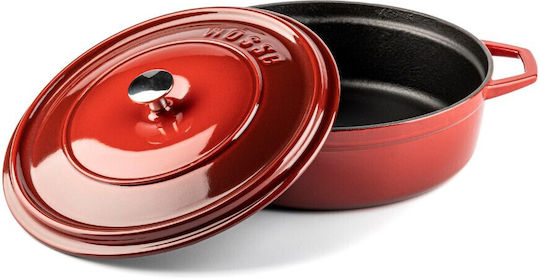 Hosse Solagio Flacher Topf aus Gusseisen 28cm Rubin