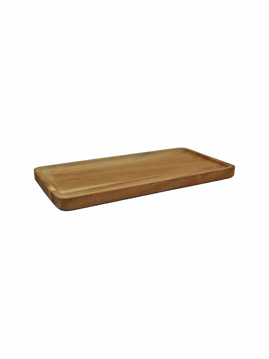 Ankor Wooden Rectangular Serving Tray with Handles in Brown Color 30x15x2cm 1pcs