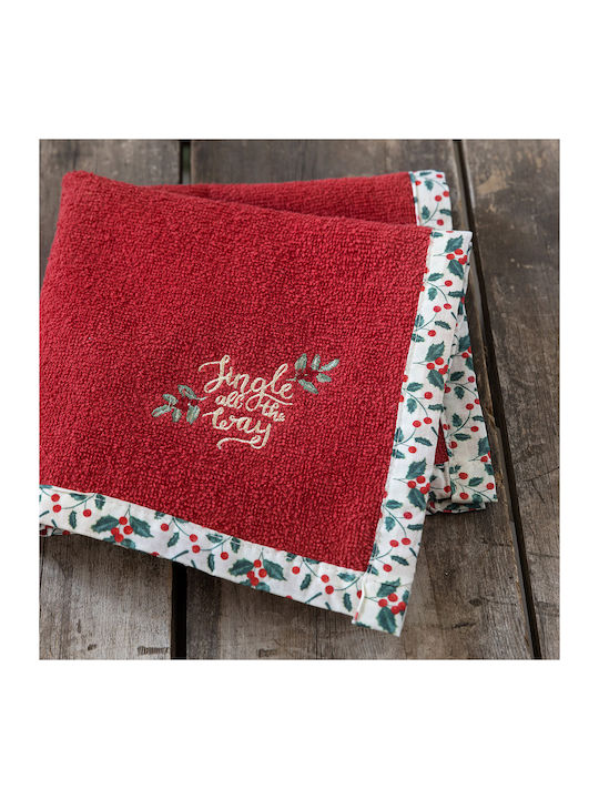 Nima Christmas Towel Fabric Red L40xW40cm.