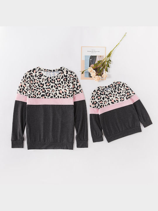 Queen Mother Kids Blouse Long Sleeve dark grey-pink