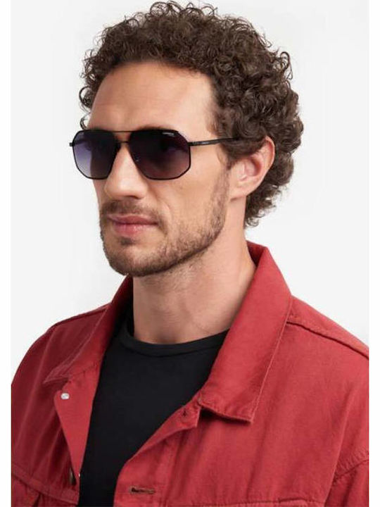 Carrera Men's Sunglasses with Silver Metallic Frame and Grey Lens 037/S CTL