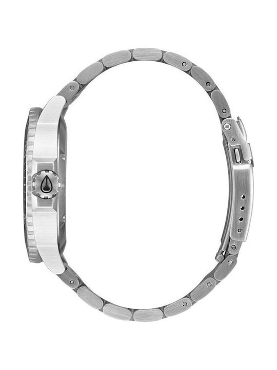 Nixon Men's Watch 44mm Solar with Silver Metal Bracelet