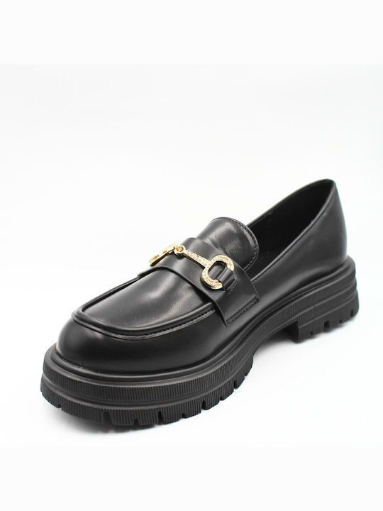 Joya Leather Women's Loafers in Black Color