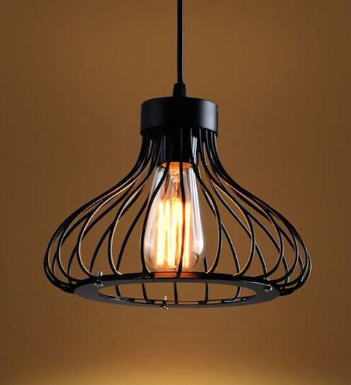 Powertech Pendant Light Black with Socket E27 30x21cm