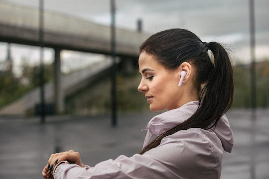 Defunc True Sport In-ear Bluetooth Handsfree Ακουστικά με Αντοχή στον Ιδρώτα και Θήκη Φόρτισης Ασημί