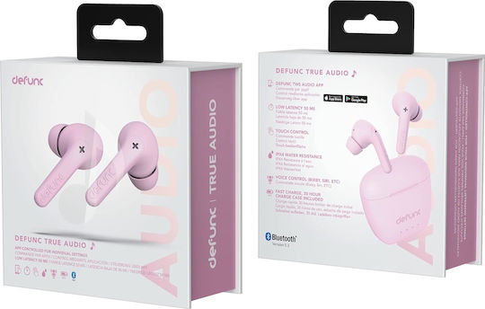Defunc True Audio In ear Bluetooth хендсфри Слушалки с Устойчивост на Пот и Кутийка за Зареждане Розов
