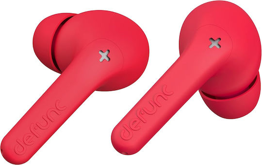 Defunc True Audio In-Ear Bluetooth-Freisprecheinrichtung Kopfhörer mit Schweißresistenz und Ladeetui Rot