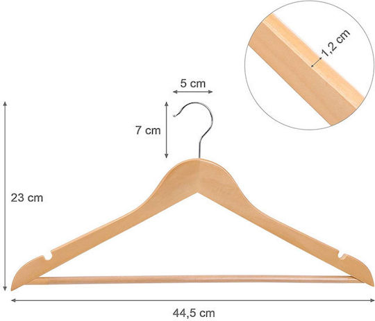 Songmics Kleiderbügel Braun CRW001-10 10Stück