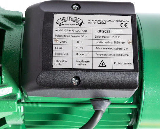 Cu o singură fază Water Pressure Pump with 24 Litre Container 1500W