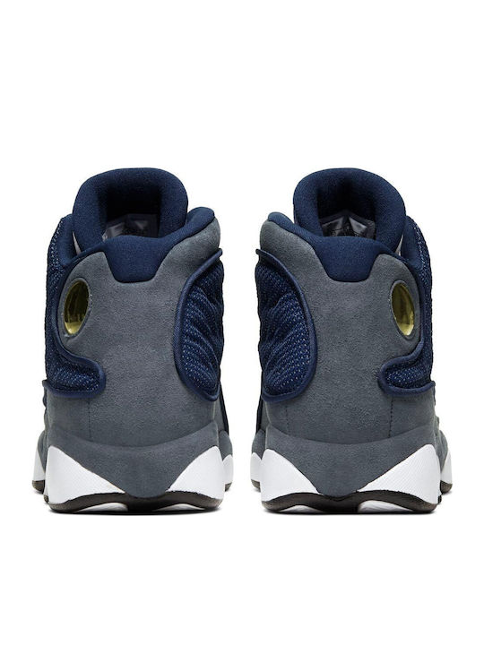 Retro Kids Sports Shoes Basketball with Laces Navy Blue