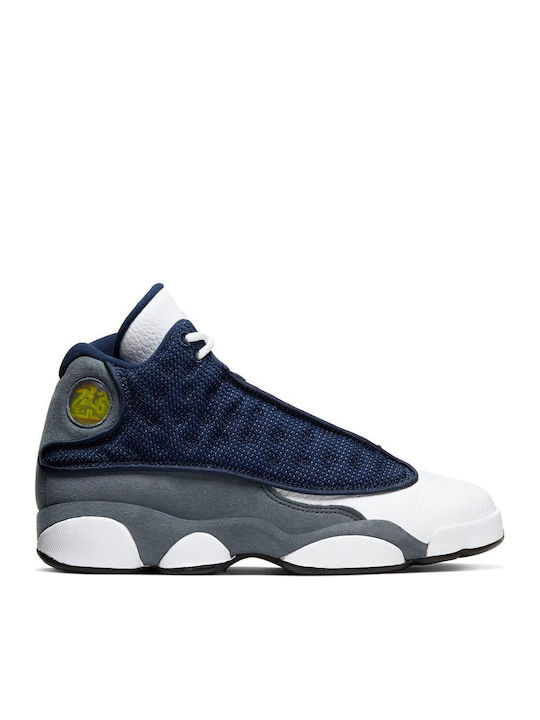 Retro Kids Sports Shoes Basketball with Laces Navy Blue